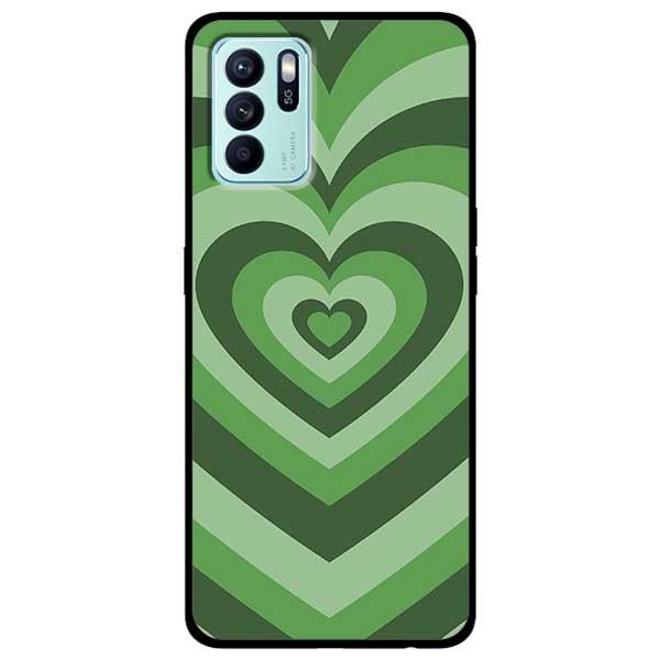Ốp lưng dành cho Oppo Reno 6 - Reno 6 5G - Reno 6Z 5G - Tim Cầu Vồng Xanh Lá