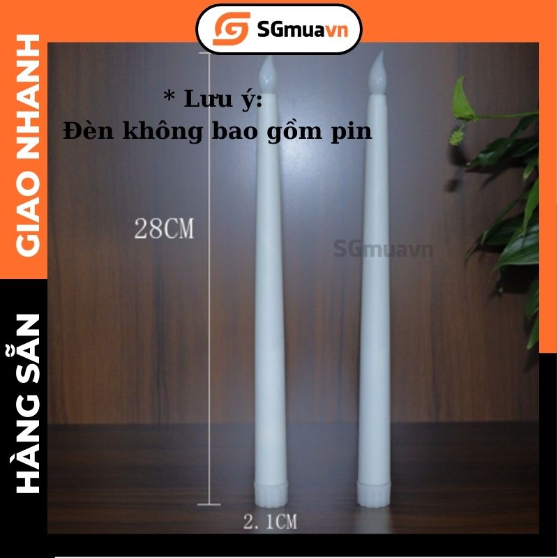 1 Đèn nến điện tử dùng pin size 28cm trang trí nhà cửa sự kiện lãng mạn (đèn không gồm pin)