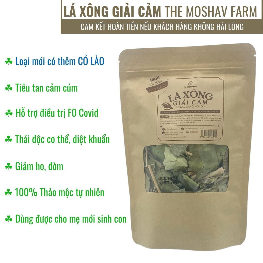 Túi Lá Xông Giải Cảm The Moshav Farm - Xông Giải Cảm Cúm, Hạ Sốt, Thải Độc, Xông Sau Sinh