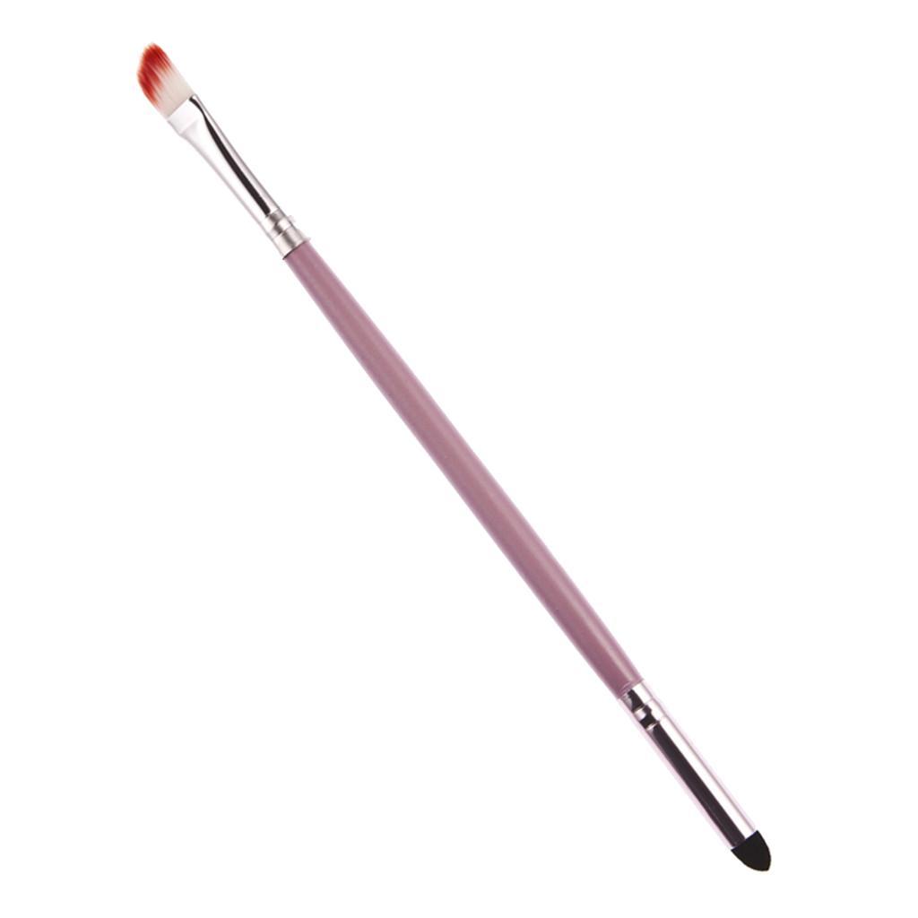 2X Double-end Makeup Brush Sponge Eye Shadow Brush Lip Lipline Brush Pink