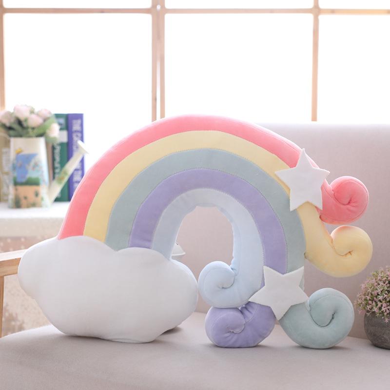 Cho Bé Nhiều Màu Sắc Sáng Tạo Gối Trẻ Em Trang Trí Phòng Vịnh Cửa Sổ Gối Cầu Vồng Vỏ Ngôi Sao Bóng Hoạt Hình Trẻ Em Thoải Mái Đệm