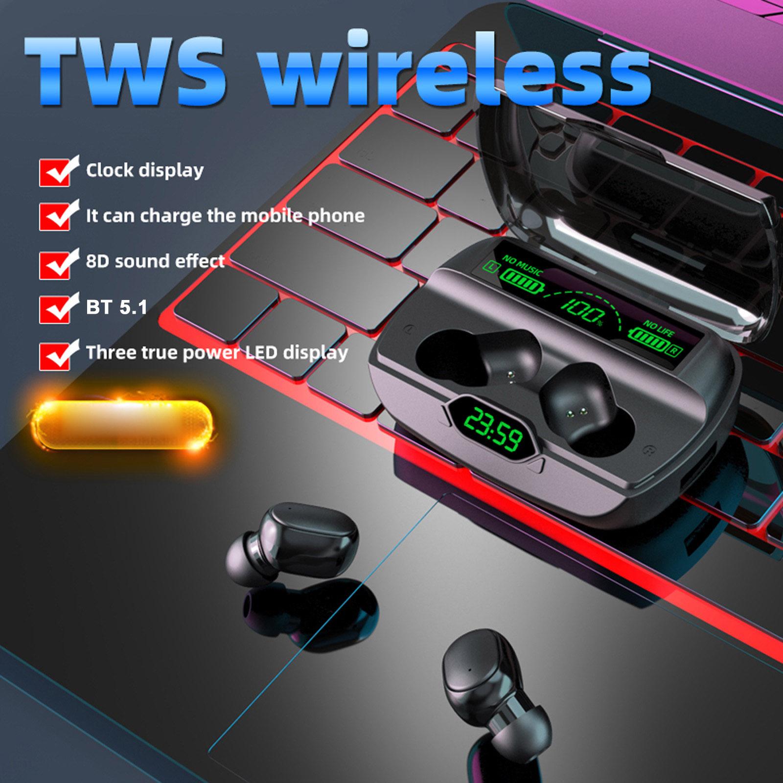 Tai nghe không dây đích thực G6 Bluetooth 5.1 TWS Earbuds không thấm mồ hôi với Mic 1200mAh