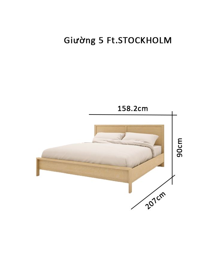 Giường INDEX STOCKHOLM 5 Ft. (158.2 x 90 x 207 cm)