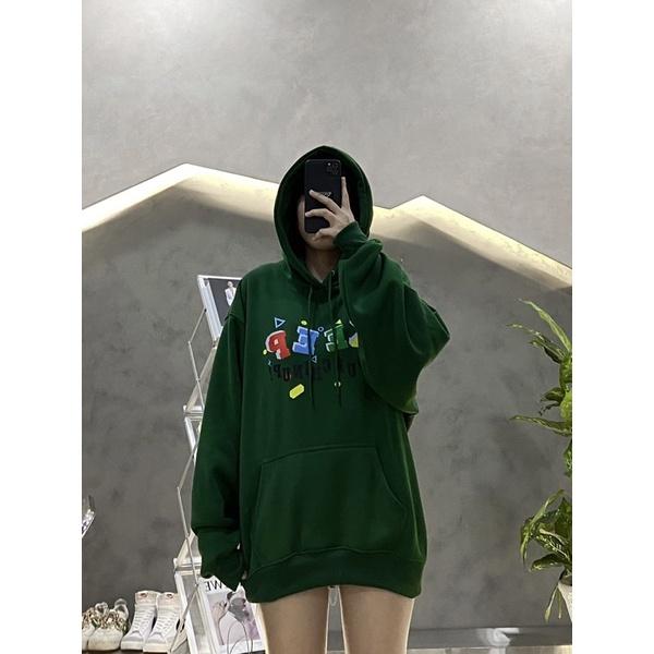 Hoodie xanh ve chai hoodie nỉ ngoại dày dặn in nhiều hoạ tiết