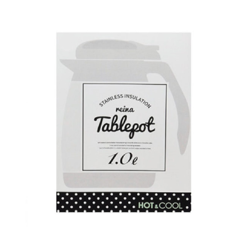 Bình nước giữ nhiệt Tablepot 1000ml, thân bằng thép không gỉ sơn phủ tĩnh điện. Thương hiệu Pearl Metal - nội địa Nhật Bản