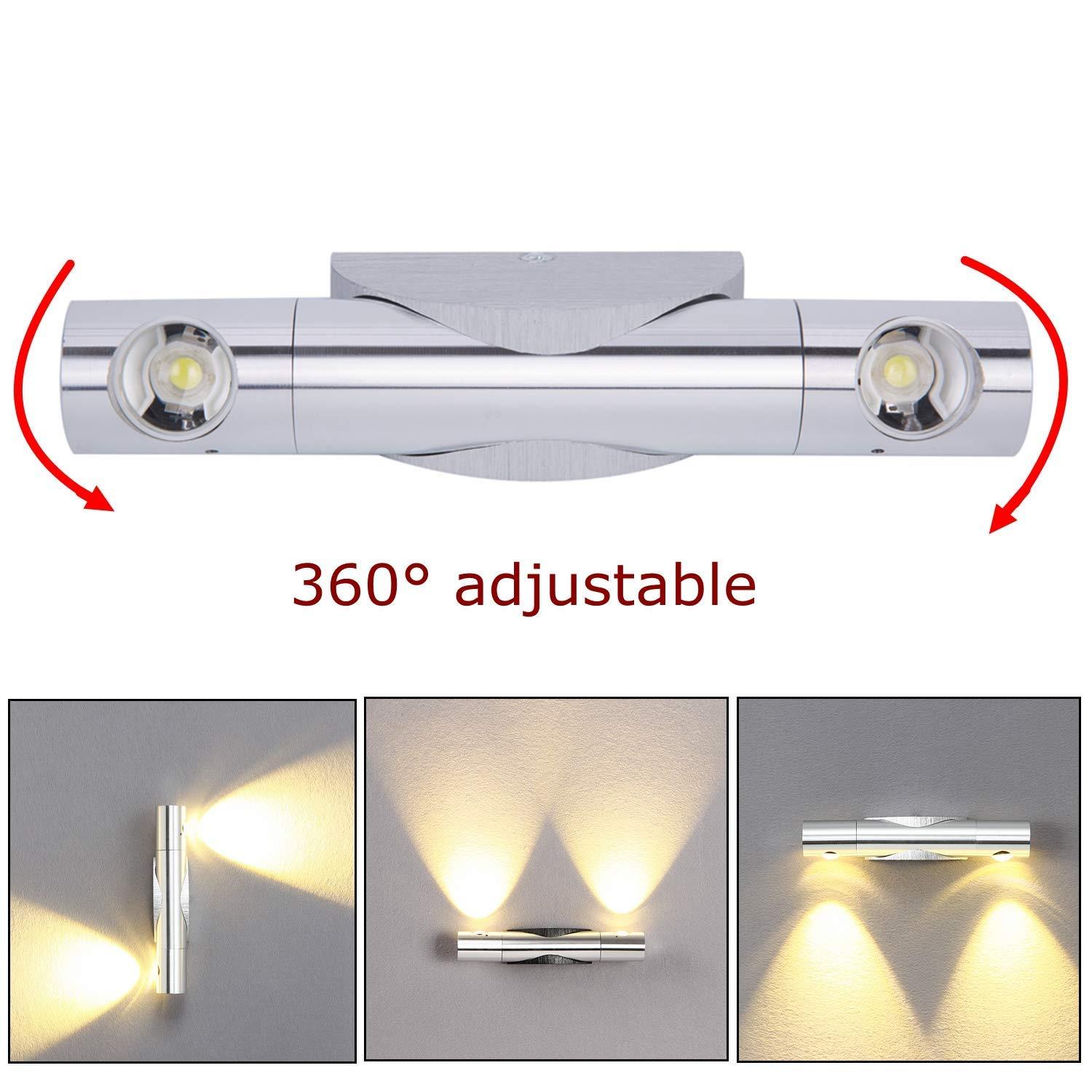 Đèn tường 6 W Bên trong và xuống đèn tường 360 độ tia sáng có thể điều chỉnh đèn tường cho phòng trẻ em, phòng khách, nhà bếp, phòng ngủ