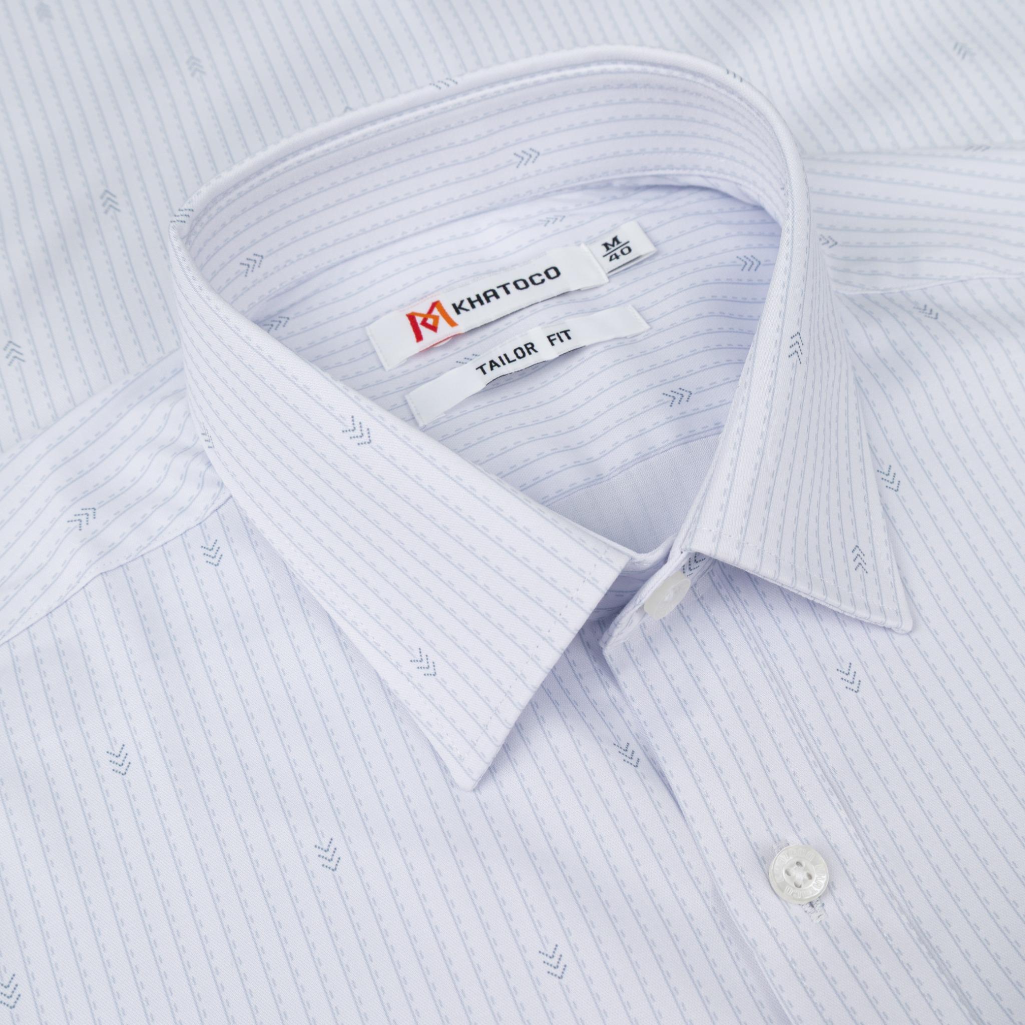 Áo sơ mi nam KHATOCO Tailor Fit dài tay A1MD538T1-CNSC762-2704-D