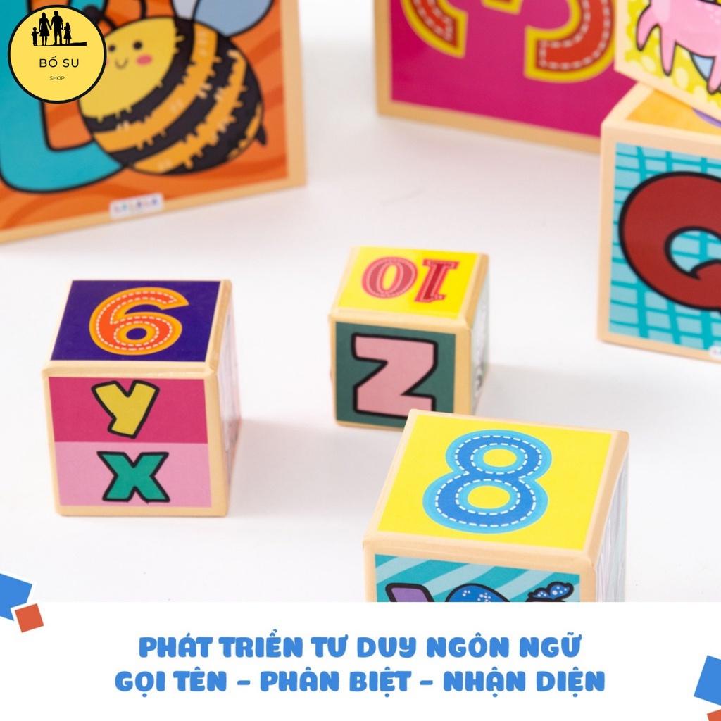 Tháp xếp chồng cho bé đồ chơi cho bé hình khối giúp bé phát triển tư duy gồm 10 hộp Shop Bố Su