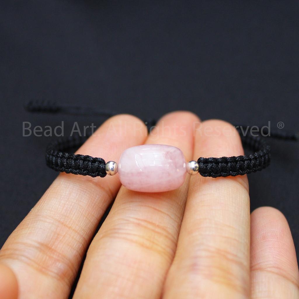 Vòng Tay Thắt Dây Lu Thống Thạch Anh Hồng Tự Nhiên , Lu Thống 15x11MM, Vòng Tay Phong Thuỷ, Mệnh Hoả, Thổ - Bead Art