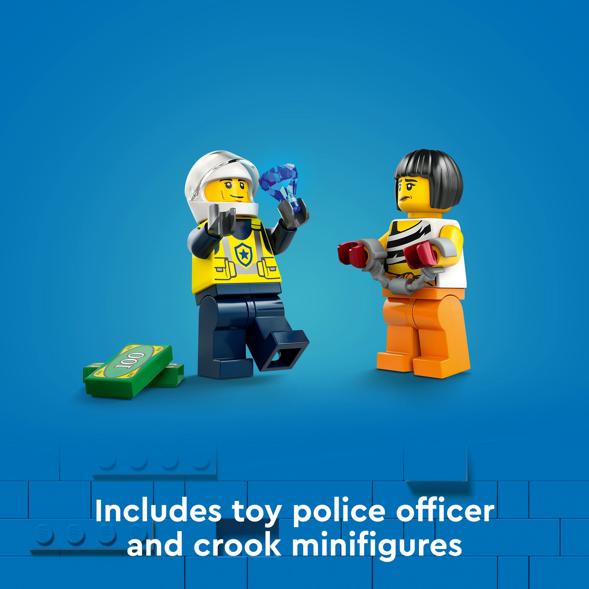 LEGO CITY 60415 Đồ chơi lắp ráp Xe cảnh sát truy đuổi tội phạm (213 chi tiết)