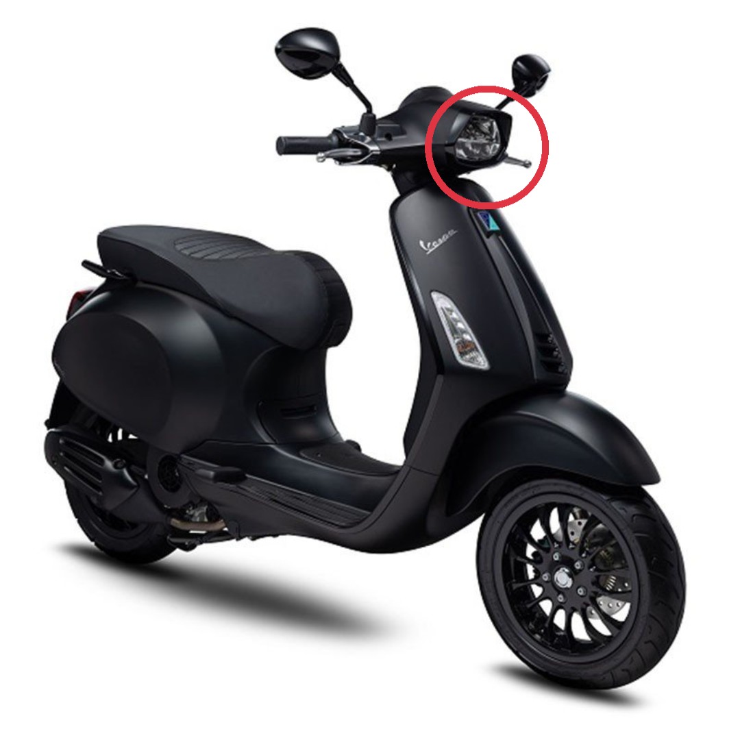 Vành đèn pha xe Vespa Sprint Màu Đen  Ốp viền pha đèn xe máy Vespa Sprint - TB8858-K19T3