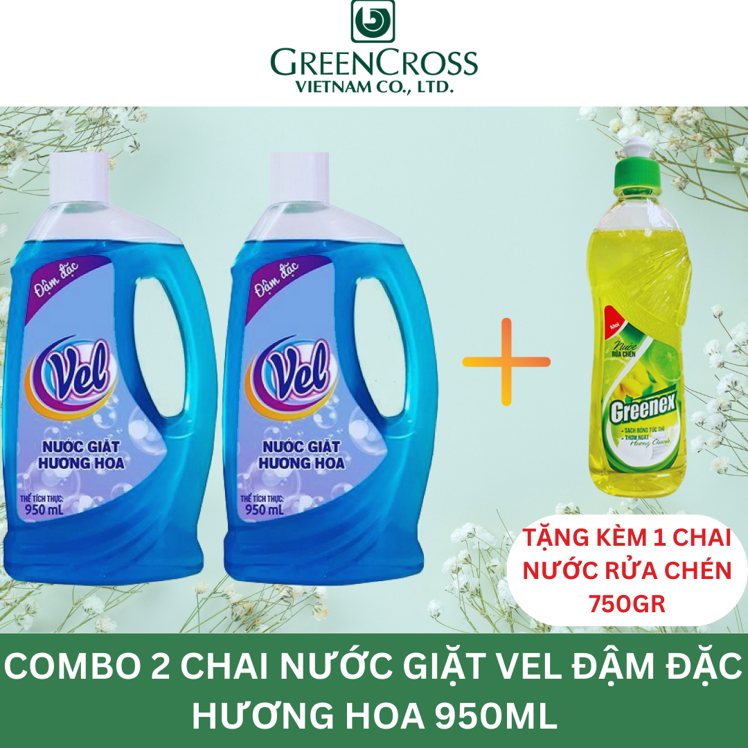 [Combo 6 TẶNG 5] 6 Chai Nước giặt VEL ĐẬM ĐẶC lưu hương thơm cho quần áo Hương Hoa 950ml