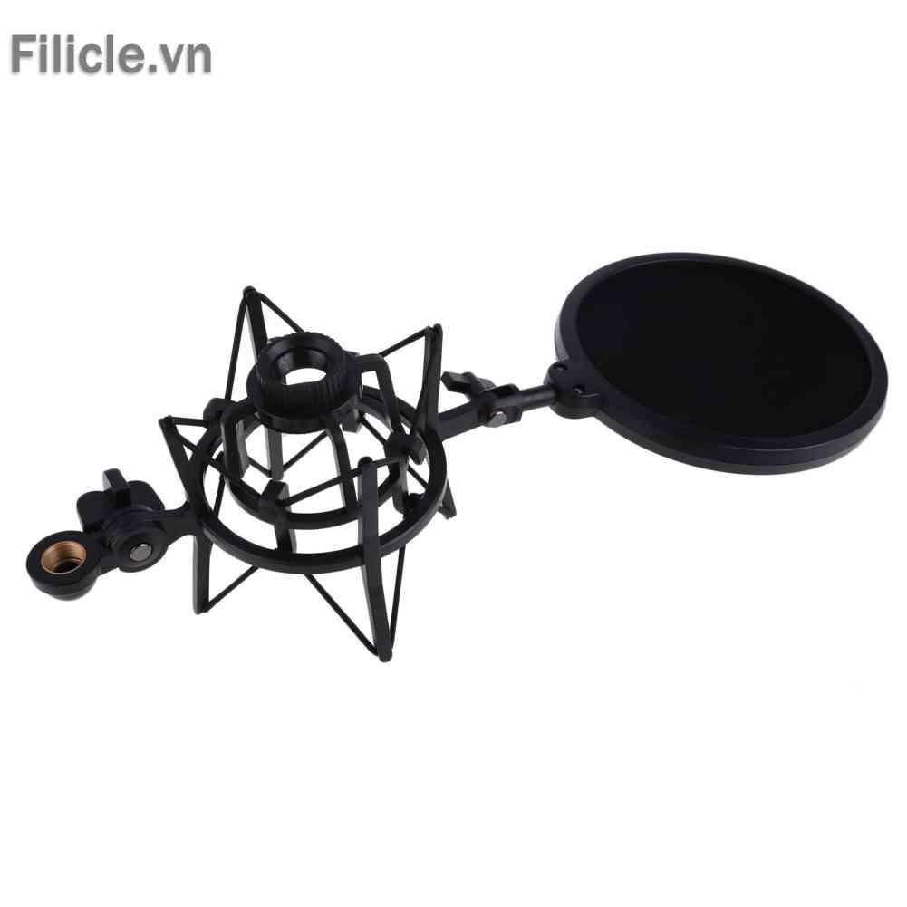 Bộ Giá Đỡ Chống Sốc + Lưới Lọc Âm Thanh Chuyên Dụng Cho Micro