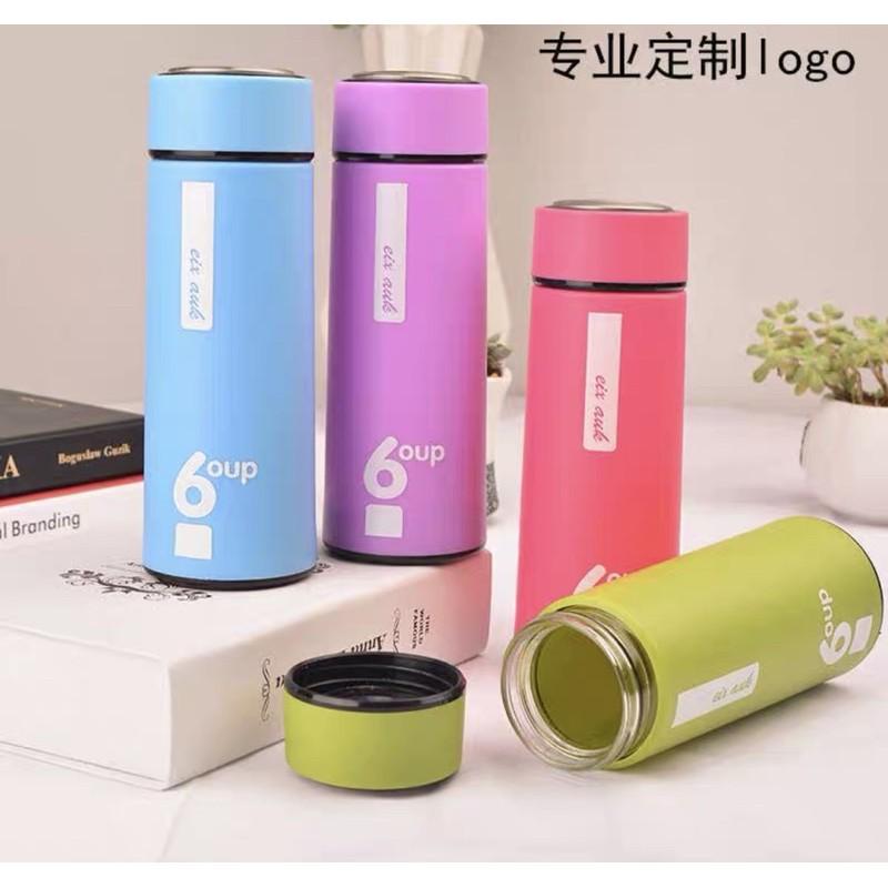 Bình nước thủy tinh thể thao chịu nhiệt 2 lớp nắp inox 450 mL