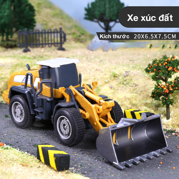 Đồ chơi mô hình xe xúc đất KAVY NO.8810 chất liệu hợp kim và nhựa nguyên sinh an toàn, chi tiết sắc sảo