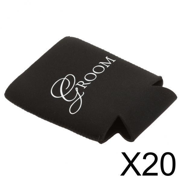 20x"Groom" Sleeve Protection Insulation Neoprene Can Cooler Black