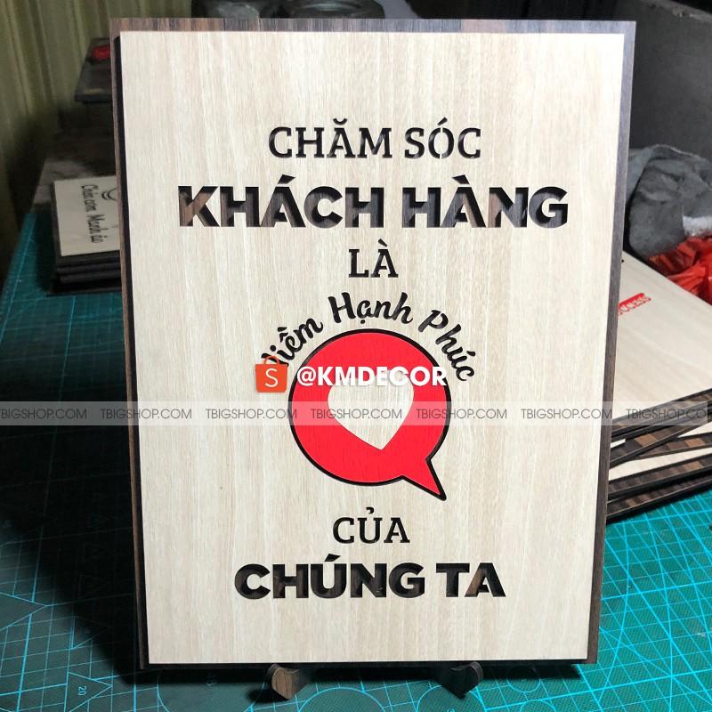 Tranh tạo động lực gỗ TBIG062 - Chăm sóc khách hàng là niềm hạnh phúc của chúng ta