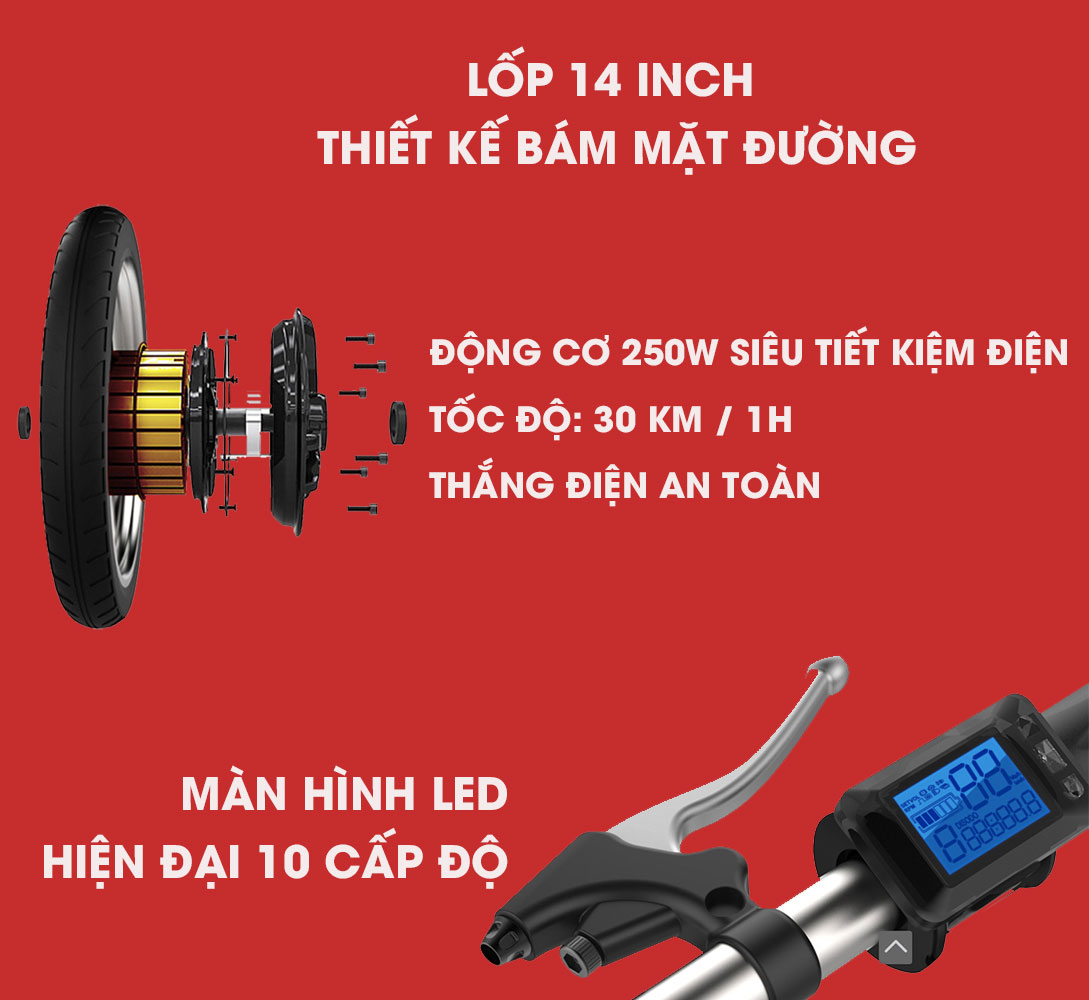 Xe điện thông minh gấp gọn Homesheel Airwheel R6 - màu đen