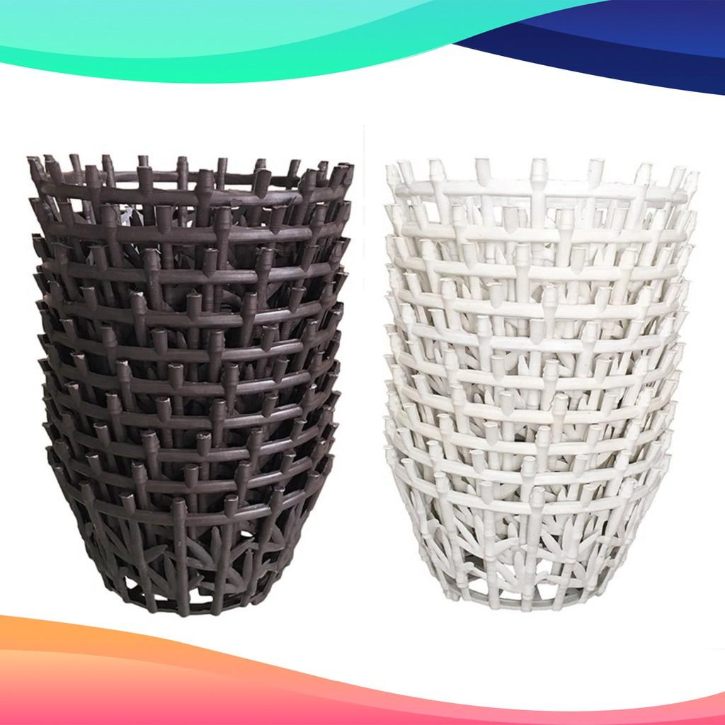 Bộ 10 chậu trồng lan lá tre trắng hoặc nâu size 22cm x 14cm