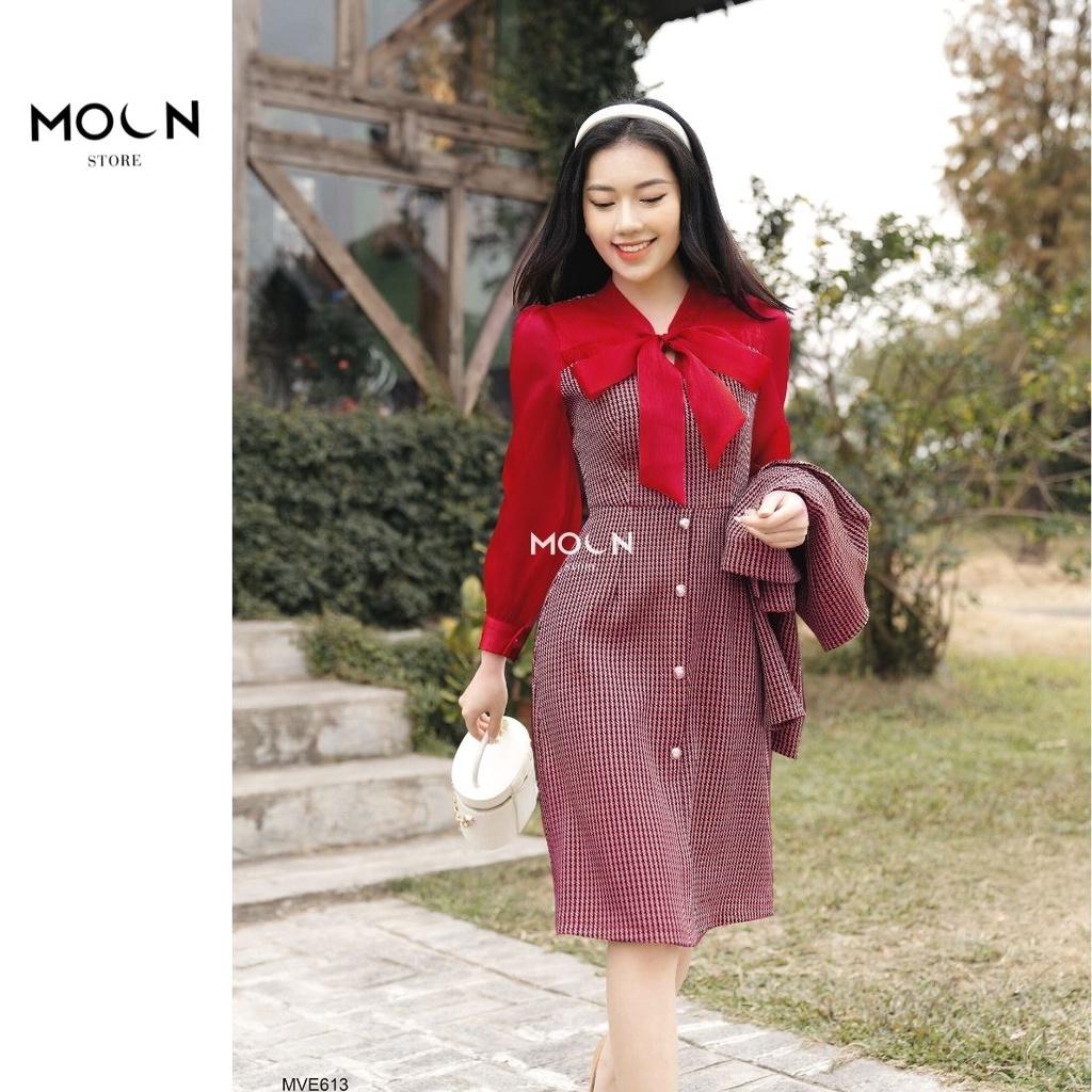 Váy Nữ Dạ Tweed dáng dài công sở đầm thu đông MV223 MOON STORE