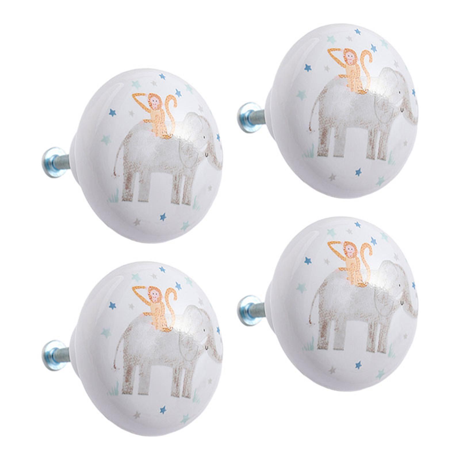 4Pcs Ceramic Drawer Knobs Cabinet Knobs for Furniture Cupboard Children Room