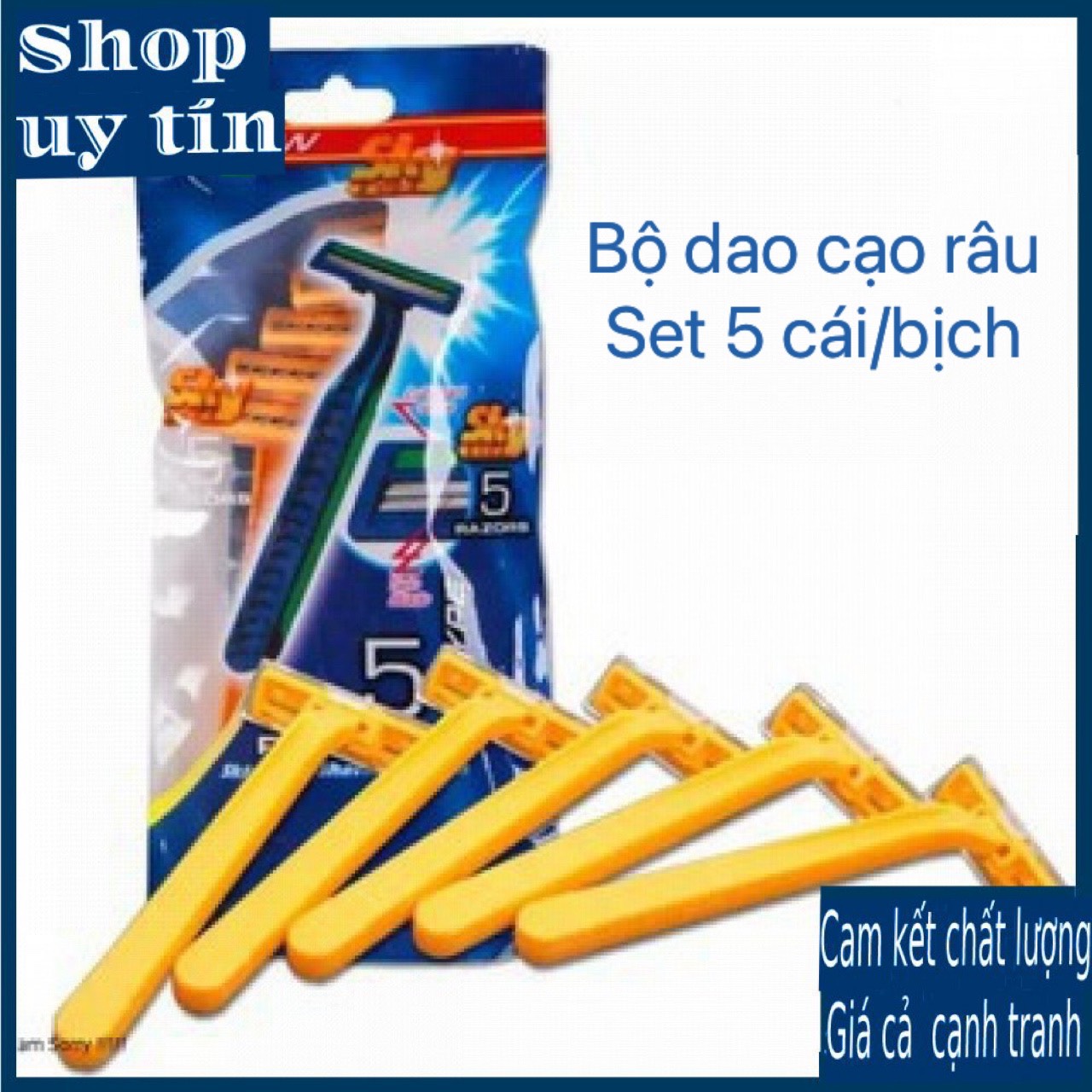 Freeship - QUÀ TẶNG KHÔNG BÁN - BỘ DAO CẠO RÂU NAM GIỚI TIỆN LỢI - Set 5 cái / combo 5 cái