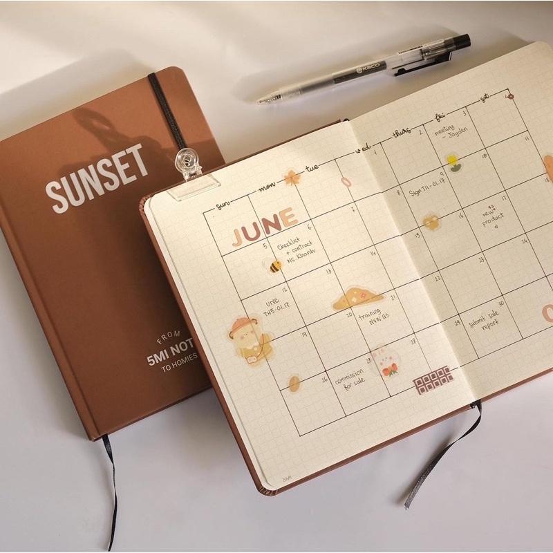 Sổ Tay Grid Sunset 5Mi Noté - Ruột ô Vuông 160 Trang 100gsm - Dust Till Dawn Collection