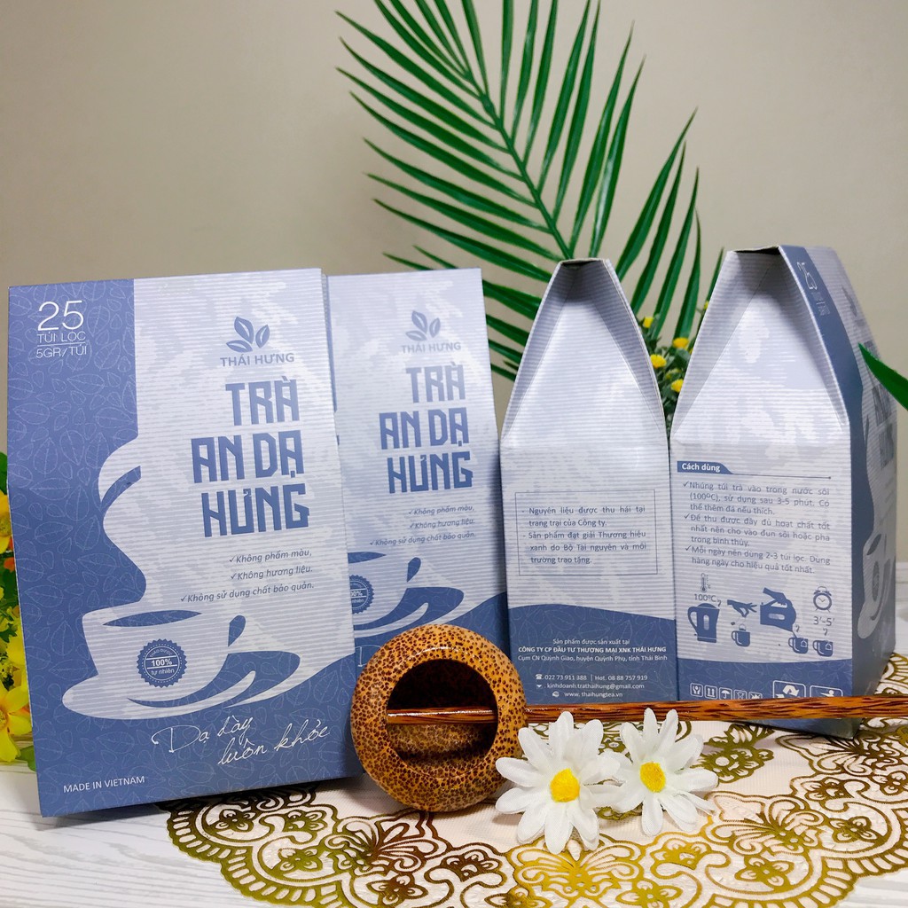 Combo 04 hộp Trà An Dạ Hưng Giảm ợ hơi, ợ chua, đầy bụng, đau rát thượng vị - Chống viêm loét, cầm máu dạ dày