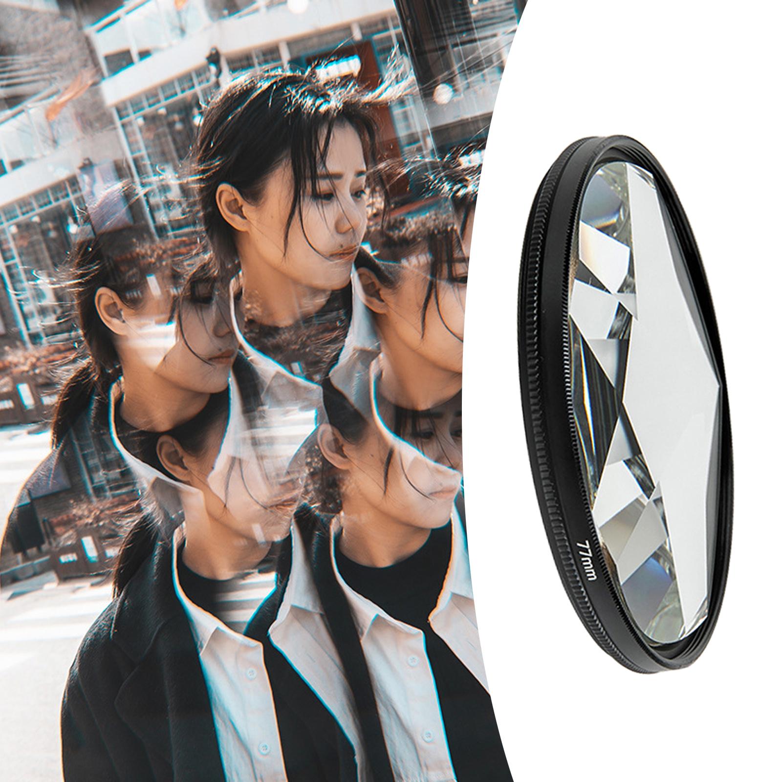 77mm Handheld Round Pentacle Kaleidoscope Glass Prism Rotatable Photographic