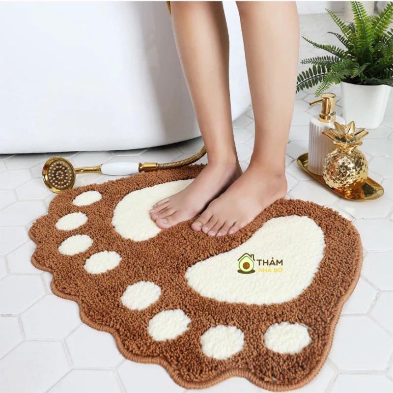 Thảm Chùi Chân Cao Cấp Hình Bàn Chân Chống Trượt Tuyệt Đối 40 x 60 cm