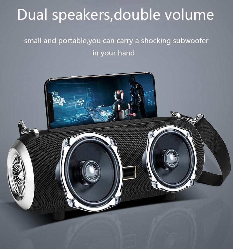 Cao Cấp caixa de som Loa Di Động Bluetooth Không Dây Âm Nhạc Sender Hệ Thống Với Giá Đỡ Điện Thoại Âm Thanh Ngoài Trời Thanh Máy Nghe Nhạc MP3 Color: Army Green