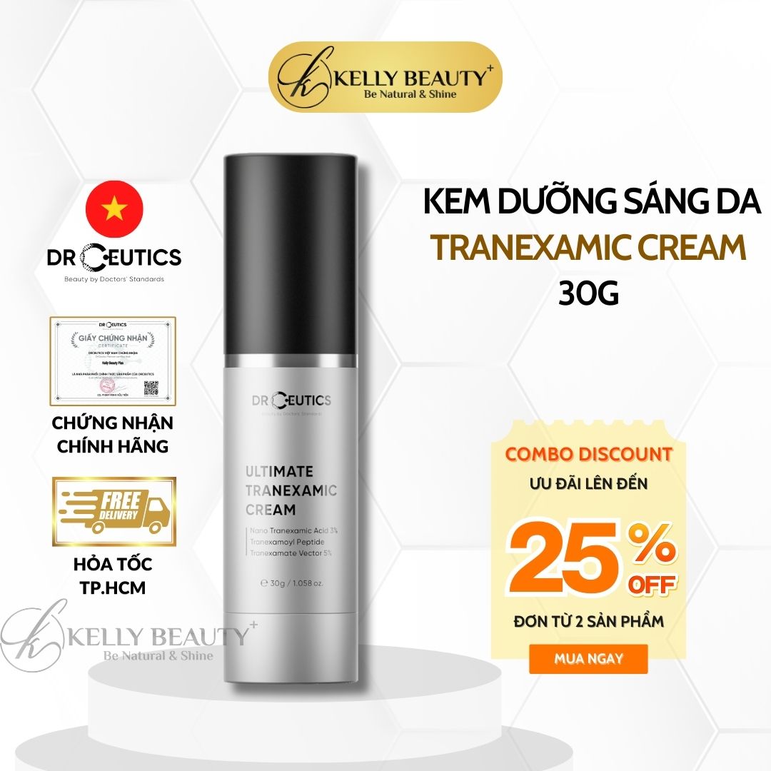 Kem Dưỡng Sáng Da DrCeutics Ultimate Tranexamic Cream - Giảm Đỏ, Mờ Thâm Nám | Kelly Beauty