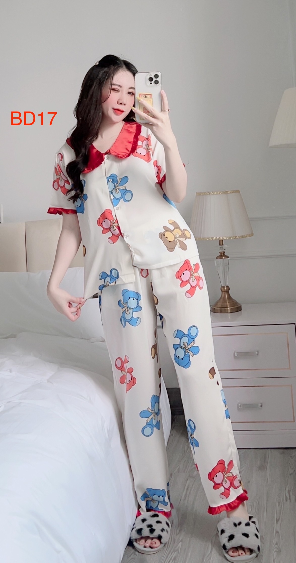 Bộ pijama lụa mango siêu sang, siêu mát, siêu mềm mịn, quyến rũ