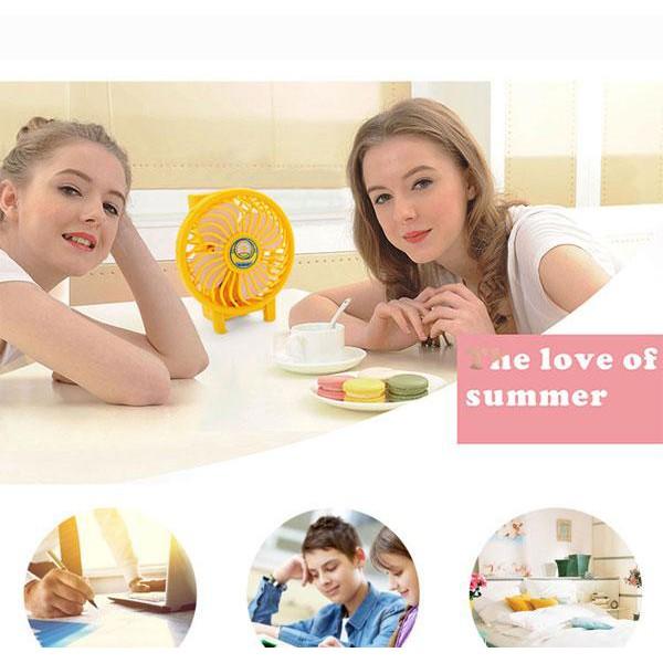 Quạt cầm tay mini tích điện có thể gấp gọn mẫu cartoon, giải cứu ngày nắng nóng