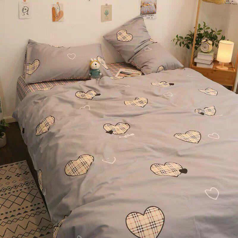 Bộ chăn ga cotton poly 4 món nhập khẩu nhiều màu