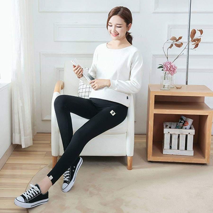 Quần legging bầu mèo - Quần bầu len mèo Hàn Quốc co giãn 4 chiều thoải mái