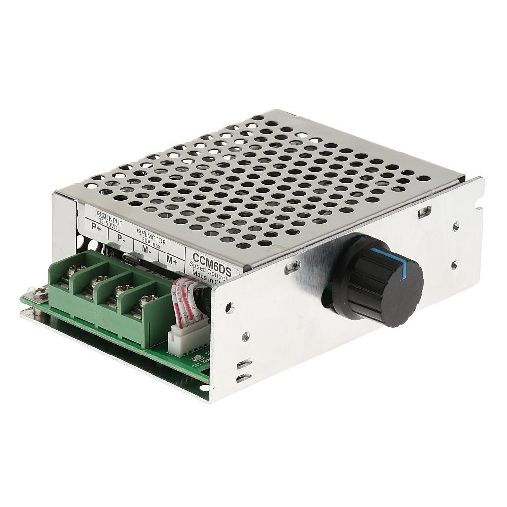 DC Motor Speed Governor Reverse Switch PWM Adjustable 12V-50V Aluminum