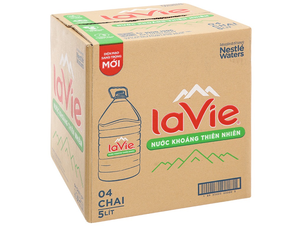 Thùng 4 Chai Nước Uống Đóng Chai Lavie (Chai 5L)