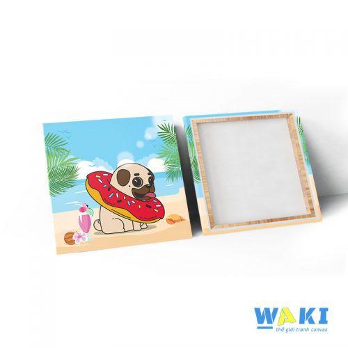 Bộ 4 tranh canvas “4 mùa của Pug”- W131