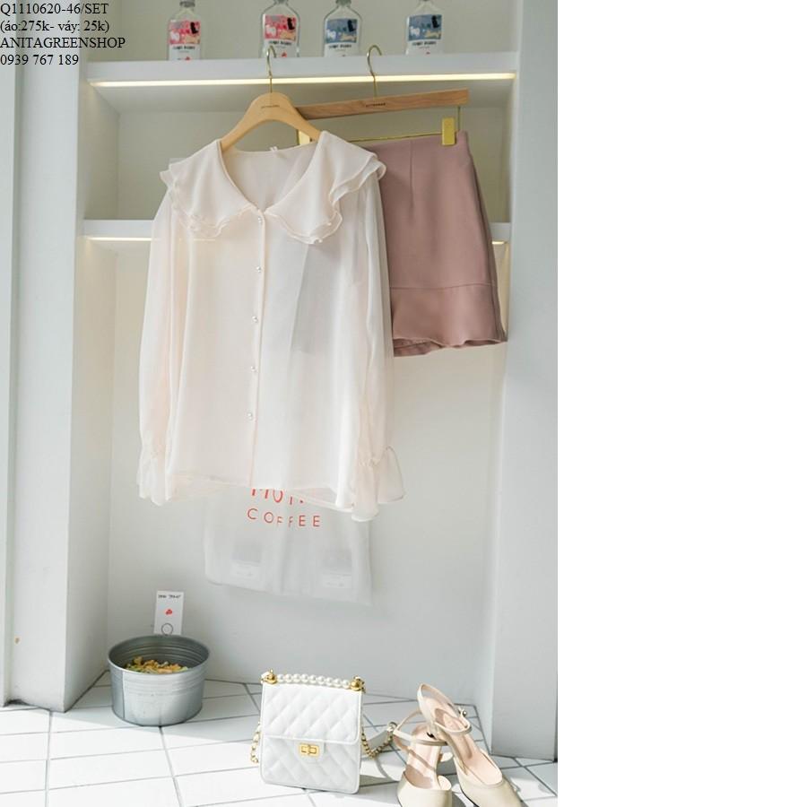 Q1110620 SET ÁO PHỐI CHÂN VÁY LƯNG THUN