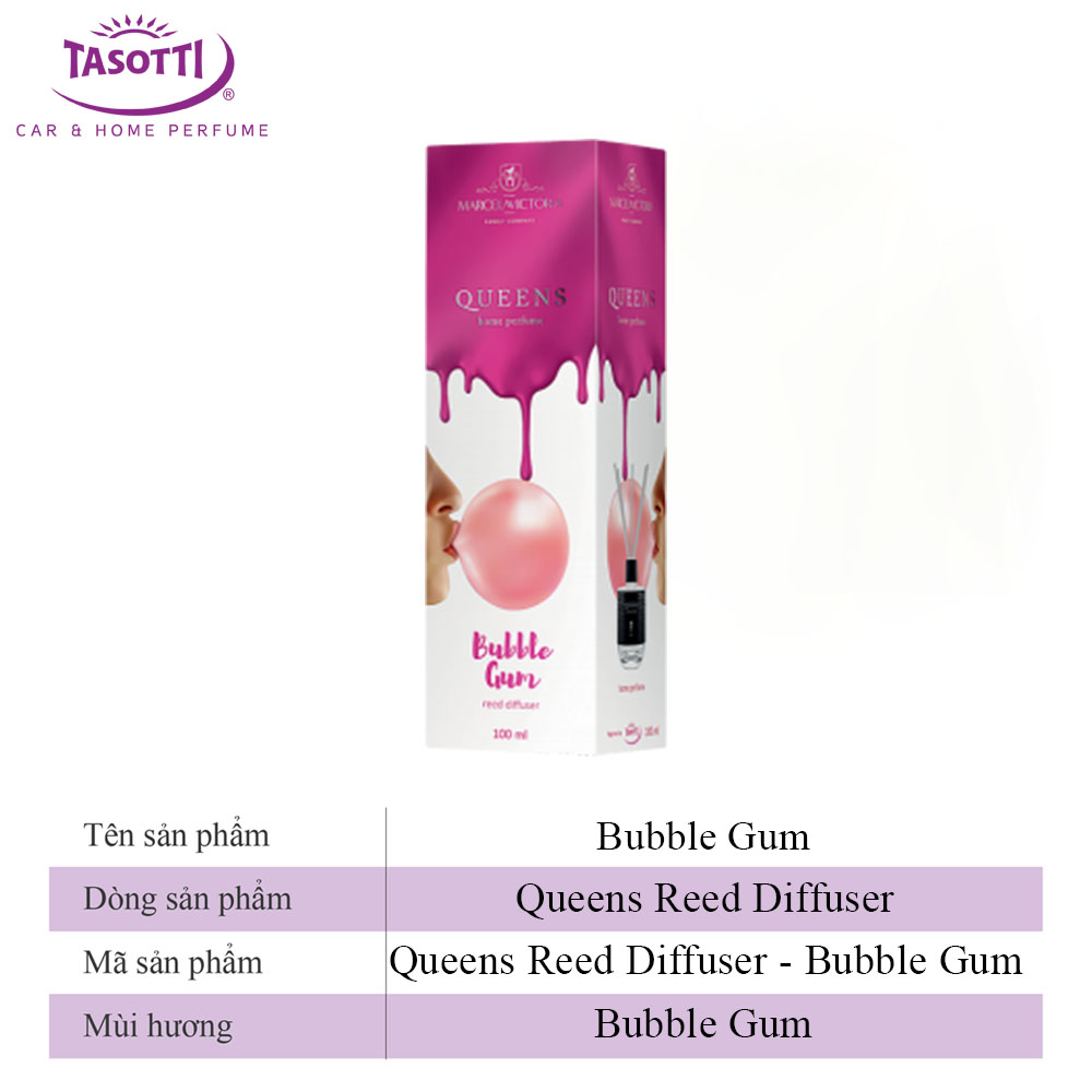 Tinh Dầu Thơm Phòng TASOTTI QUEENS REED DIFFUSER Que Gỗ Tự Khuếch Tán Khử Mùi Không Khí 100ml