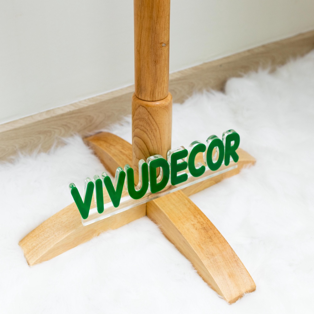 Cây treo quần áo VIVUDECOR CT14 100% gỗ tự nhiên