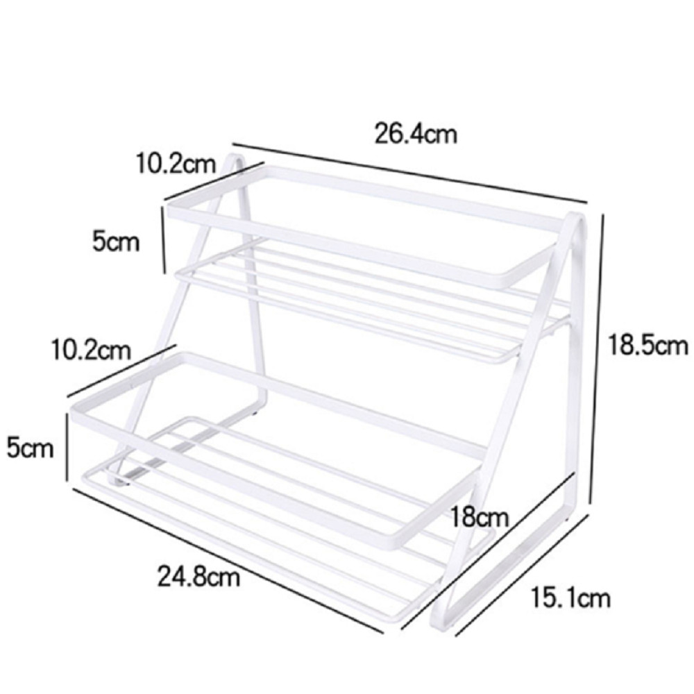 Kệ để gia vị KENA mã MN26 - kệ nhà bếp đa năng , để chai lọ gia vị, phụ kiện nhà tắm, kệ mini để đồ cá nhân kích thước 26x18,5x20cm chất liệu sắt sơn tĩnh điện chống oxi hóa , chống giật