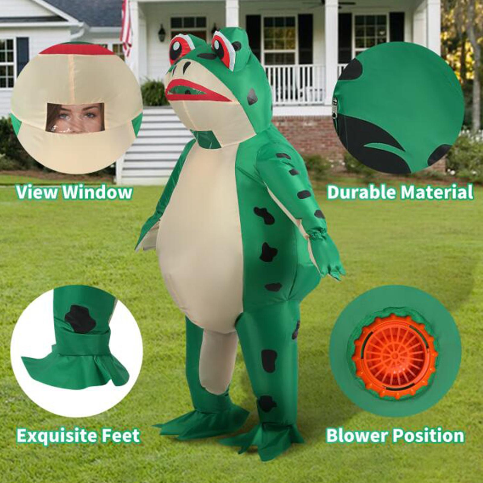 Inflatable Costume Frog, Cute Frog Clothing Party Dress up Carnival Cartoon Full Body Suit Halloween Party Cosplay for Kids Adult Men Women Unisex