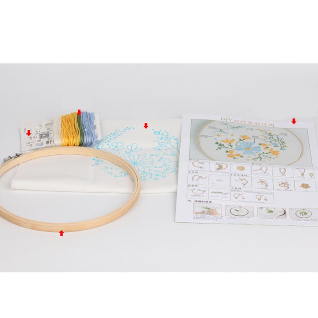 Flower Embroidery Kit Pre-printed Chinese Cross Stitch Complete Needlework Kits