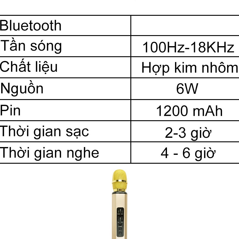 Micro karaoke kèm Loa bluetooth cao Cấp PKCB204 có khe Cắm thẻ nhớ 3 trong 1 Hàng chính hãng