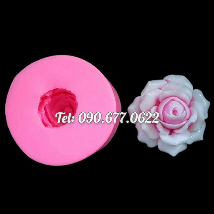 Khuôn rau câu silicone hoa hồng cánh tim loại 8 cm - Mã số 1654