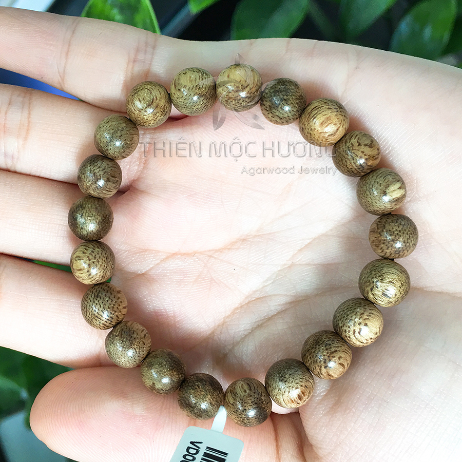 Vòng tay Trầm Hương tự nhiên Tròn Đơn - Thành công, giàu sang, thuận lợi - Trầm Tốc Lào - Thiên Mộc Hương