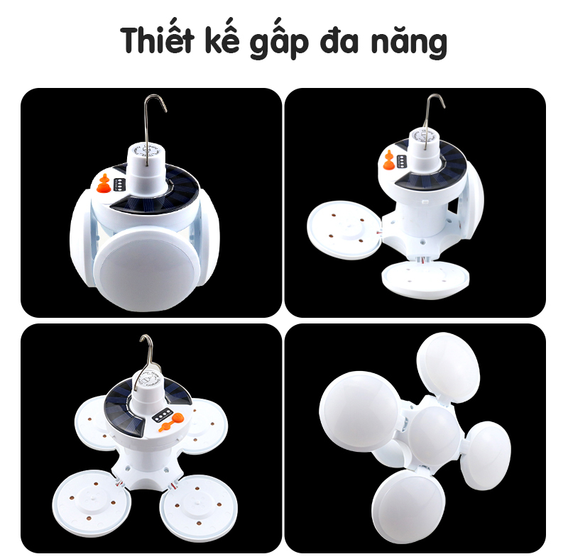 Đèn năng lượng mặt trời đèn led 5 mặt 5 bóng tiện lợi - K1612