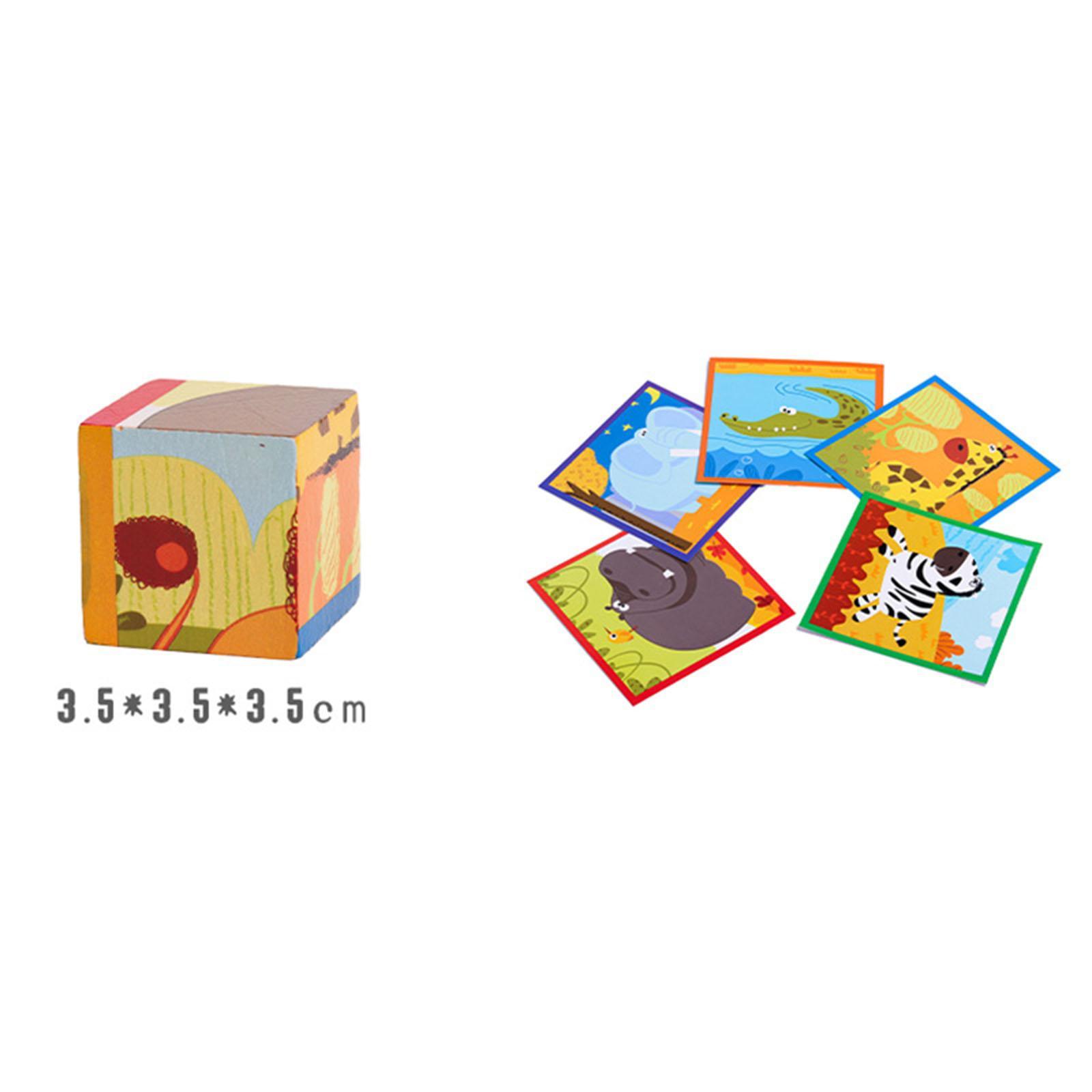 Wooden Cartoon Puzzle Montessori Shape Matching Game for Travel